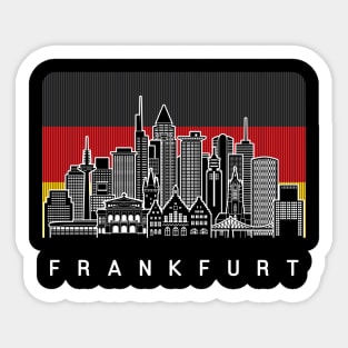Frankfurt Germany Skyline German Flag Sticker